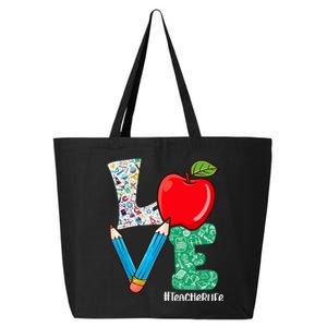 Cute Love Teacher Life Back To School Love Teaching 25L Jumbo Tote