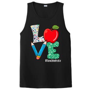 Cute Love Teacher Life Back To School Love Teaching PosiCharge Competitor Tank