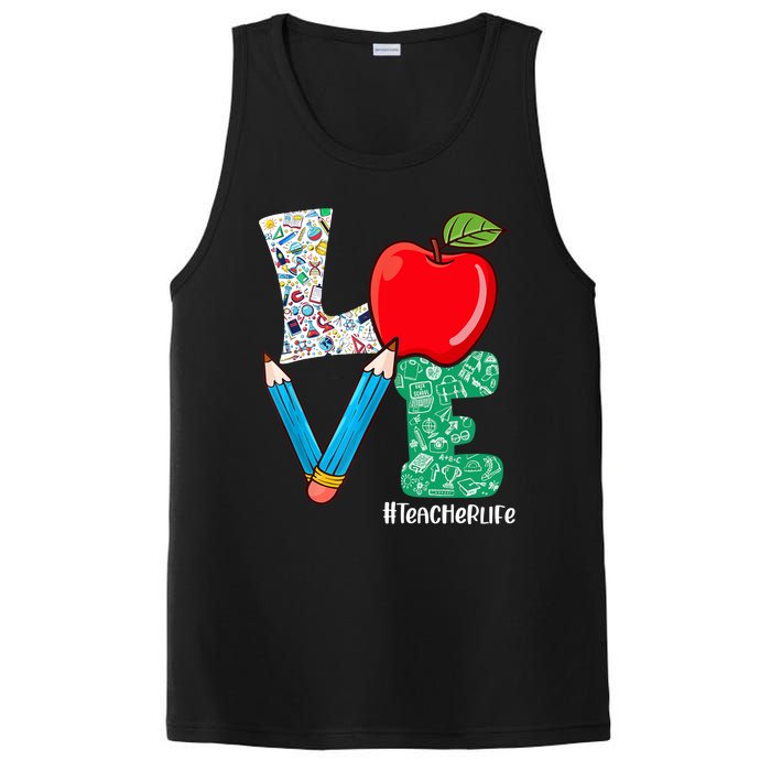 Cute Love Teacher Life Back To School Love Teaching PosiCharge Competitor Tank