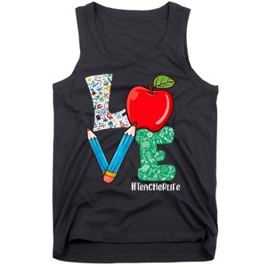 Cute Love Teacher Life Back To School Love Teaching Tank Top