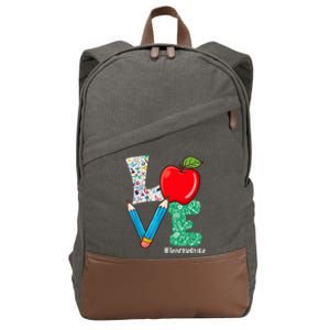 Cute Love Teacher Life Back To School Love Teaching Cotton Canvas Backpack