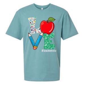 Cute Love Teacher Life Back To School Love Teaching Sueded Cloud Jersey T-Shirt