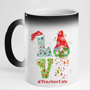 Cute LOVE Tennis Christmas Gnome Xmas Gift For Tennis Lovers 11oz Black Color Changing Mug