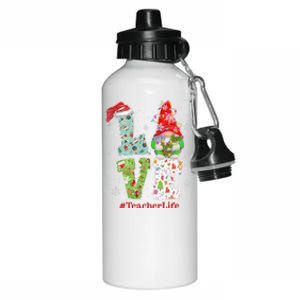 Cute LOVE Tennis Christmas Gnome Xmas Gift For Tennis Lovers Aluminum Water Bottle