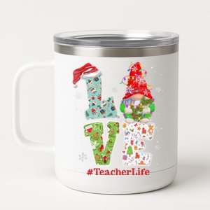 Cute LOVE Tennis Christmas Gnome Xmas Gift For Tennis Lovers 12 oz Stainless Steel Tumbler Cup