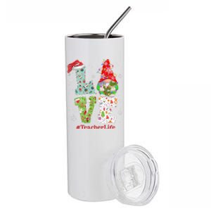 Cute LOVE Tennis Christmas Gnome Xmas Gift For Tennis Lovers Stainless Steel Tumbler