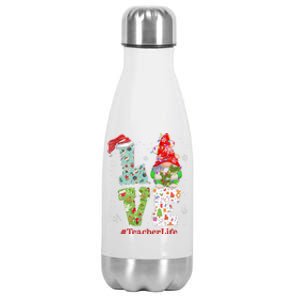 Cute LOVE Tennis Christmas Gnome Xmas Gift For Tennis Lovers Stainless Steel Insulated Water Bottle