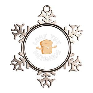 Cute Loaf Thy Neighbor Bread Baking Lover Metallic Star Ornament