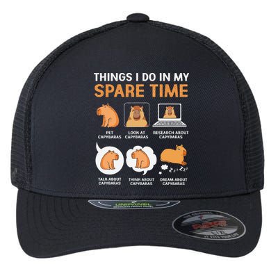 Capybara Lover Things I Do In My Spare Time Flexfit Unipanel Trucker Cap