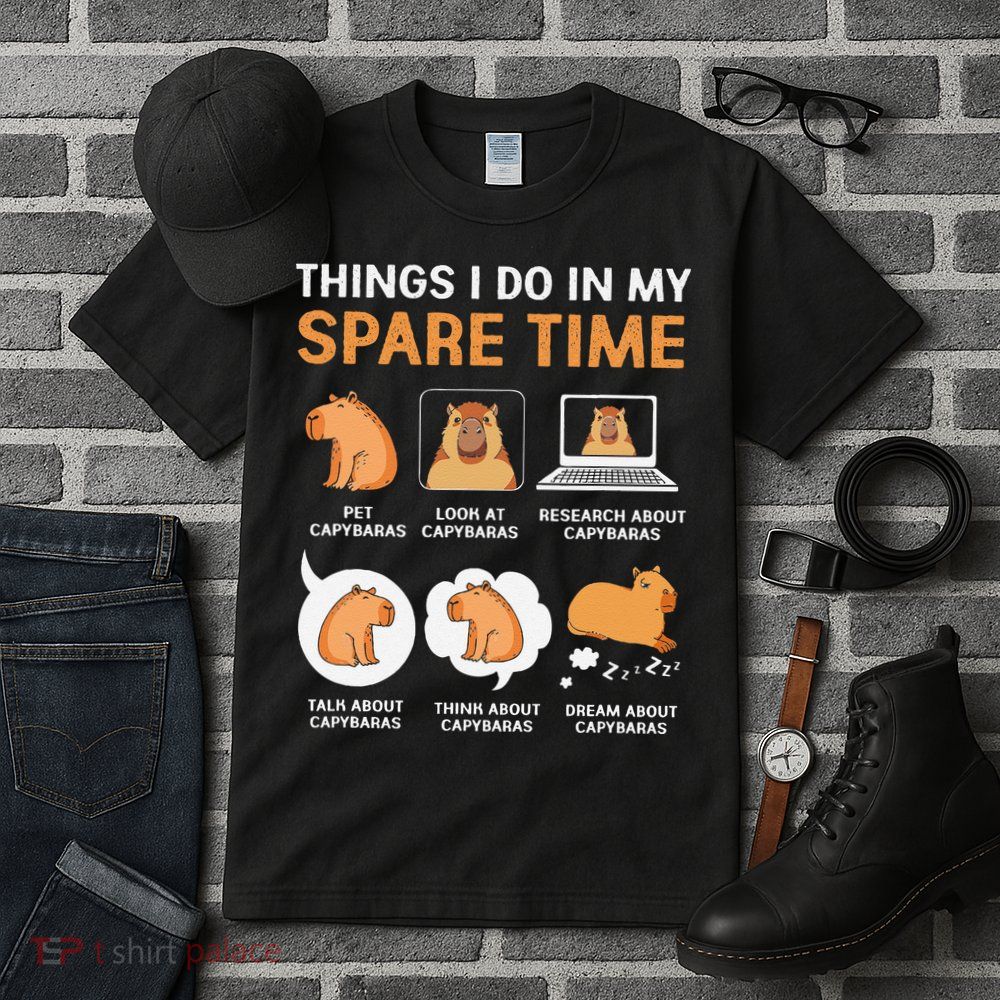 Capybara Lover Things I Do In My Spare Time Tall T-Shirt