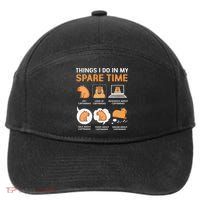 Capybara Lover Things I Do In My Spare Time 7-Panel Snapback Hat
