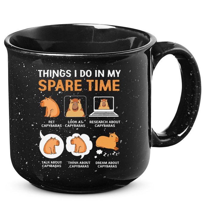 Capybara Lover Things I Do In My Spare Time 15oz Campfire Ceramic Mug