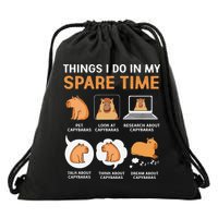 Capybara Lover Things I Do In My Spare Time Drawstring Bag