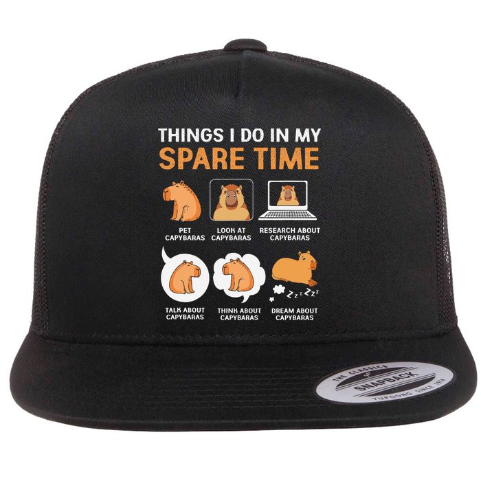 Capybara Lover Things I Do In My Spare Time Flatbill Hat