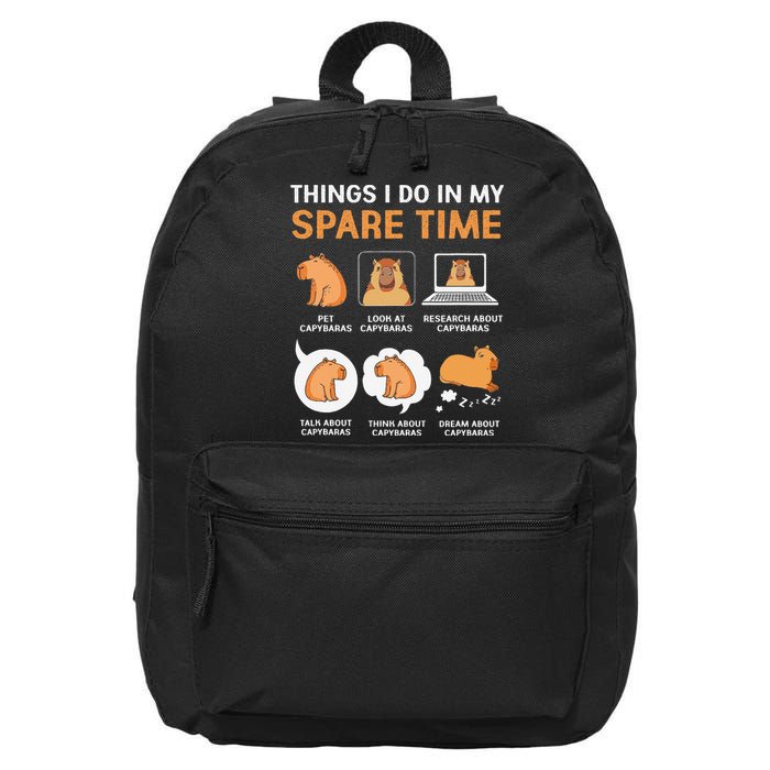 Capybara Lover Things I Do In My Spare Time 16 in Basic Backpack