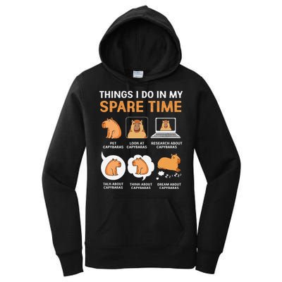 Capybara Lover Things I Do In My Spare Time Women's Pullover Hoodie