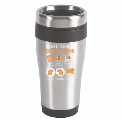 Capybara Lover Things I Do In My Spare Time 16oz Travel Tumbler