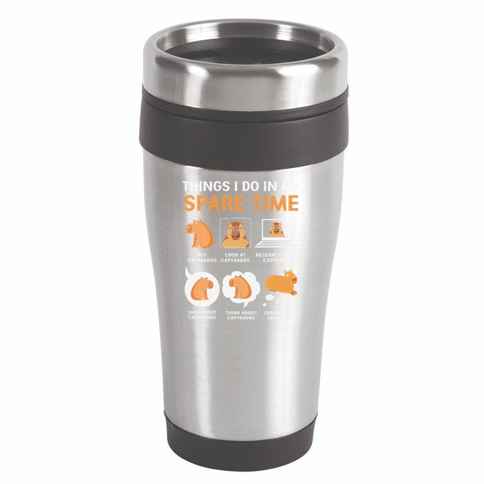 Capybara Lover Things I Do In My Spare Time 16oz Travel Tumbler