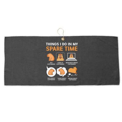 Capybara Lover Things I Do In My Spare Time Large Microfiber Waffle Golf Towel