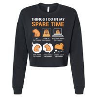 Capybara Lover Things I Do In My Spare Time Cropped Pullover Crew