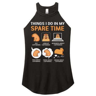 Capybara Lover Things I Do In My Spare Time Women's Perfect Tri Rocker Tank