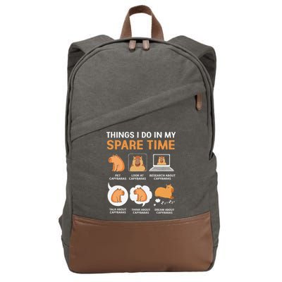 Capybara Lover Things I Do In My Spare Time Cotton Canvas Backpack