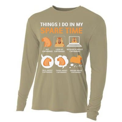 Capybara Lover Things I Do In My Spare Time Cooling Performance Long Sleeve Crew