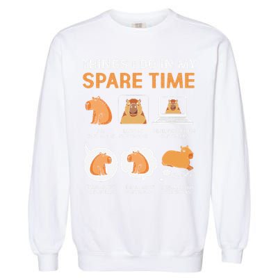Capybara Lover Things I Do In My Spare Time Garment-Dyed Sweatshirt