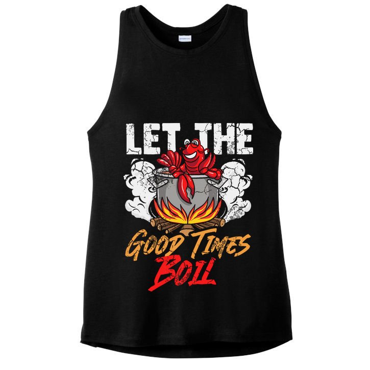 Crawfish Let The Good Time Boil Southern Funny Humor Sayings Ladies PosiCharge Tri-Blend Wicking Tank