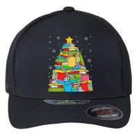 Christmas Library Tree Funny Librarian Book Lover Xmas Light Flexfit Unipanel Trucker Cap