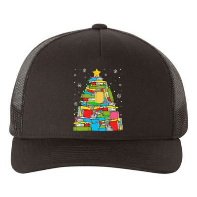 Christmas Library Tree Funny Librarian Book Lover Xmas Light Yupoong Adult 5-Panel Trucker Hat