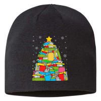 Christmas Library Tree Funny Librarian Book Lover Xmas Light Sustainable Beanie