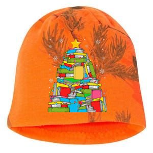 Christmas Library Tree Funny Librarian Book Lover Xmas Light Kati - Camo Knit Beanie