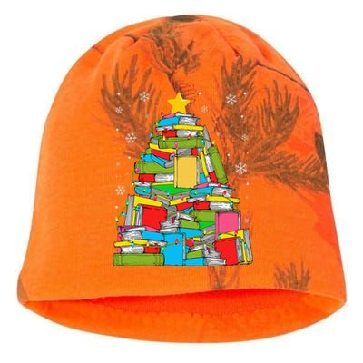 Christmas Library Tree Funny Librarian Book Lover Xmas Light Kati - Camo Knit Beanie