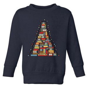 Christmas Library Tree Gift For Librarian And Book Lover Toddler Sweatshirt