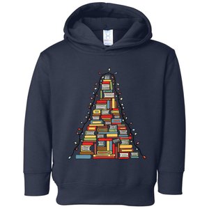 Christmas Library Tree Gift For Librarian And Book Lover Toddler Hoodie