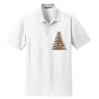 Christmas Library Tree Gift For Librarian And Book Lover Dry Zone Grid Polo