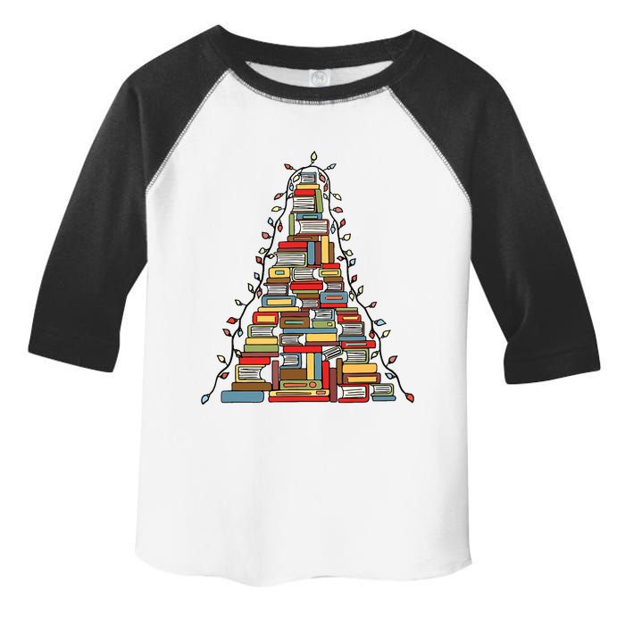 Christmas Library Tree Gift For Librarian And Book Lover Toddler Fine Jersey T-Shirt