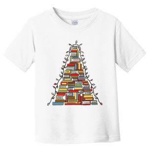 Christmas Library Tree Gift For Librarian And Book Lover Toddler T-Shirt