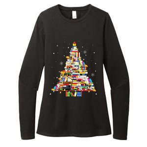 Christmas Library Tree Librarian Book Lover Womens CVC Long Sleeve Shirt