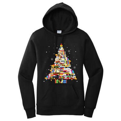 Christmas Library Tree Librarian Book Lover Women's Pullover Hoodie