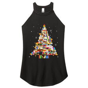 Christmas Library Tree Librarian Book Lover Women's Perfect Tri Rocker Tank