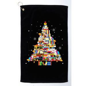 Christmas Library Tree Lights For Librarian And Book Lover Platinum Collection Golf Towel