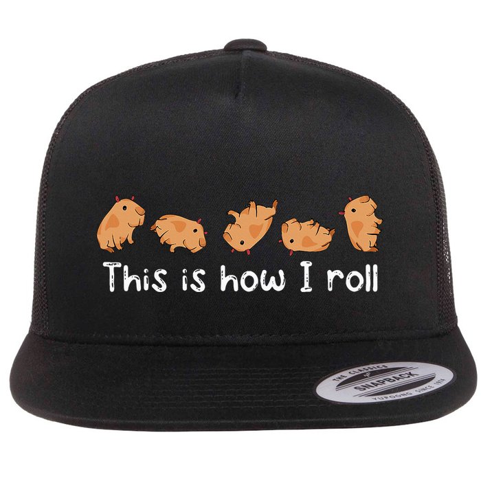 Capybara Lover This Is How I Roll Capybara Flat Bill Trucker Hat