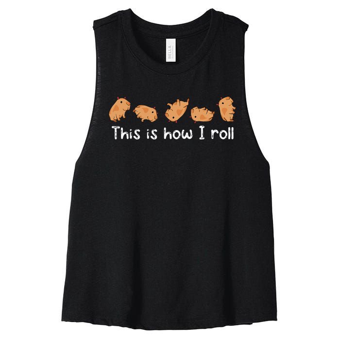 Capybara Lover This Is How I Roll Capybara Women's Racerback Cropped Tank