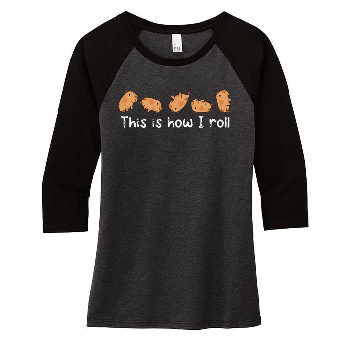 Capybara Lover This Is How I Roll Capybara Women's Tri-Blend 3/4-Sleeve Raglan Shirt