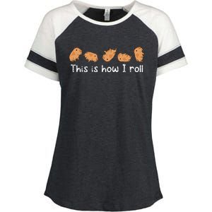 Capybara Lover This Is How I Roll Capybara Enza Ladies Jersey Colorblock Tee