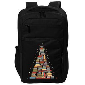 Christmas Library Tree Librarian Book Lover Impact Tech Backpack