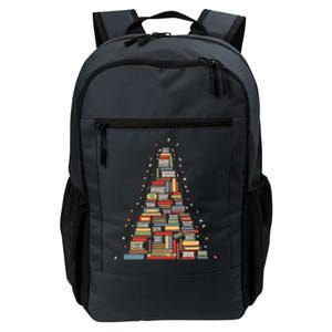 Christmas Library Tree Librarian Book Lover Daily Commute Backpack