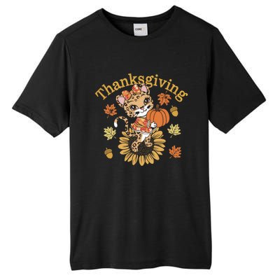 Cute Leopard Thanksgiving Pumpkin Autumn Fall Leopard Gift Tall Fusion ChromaSoft Performance T-Shirt